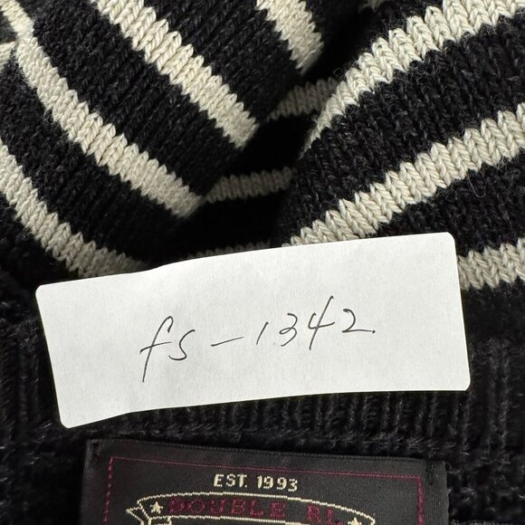RRL Double RL Ralph Lauren Sweater Mens Medium Striped Shoulder Buttons FS-1342 - Picture 2 of 9